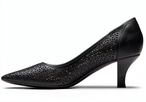 Clarks Womens Leather Pumps Slip On Comfort Footbed-3