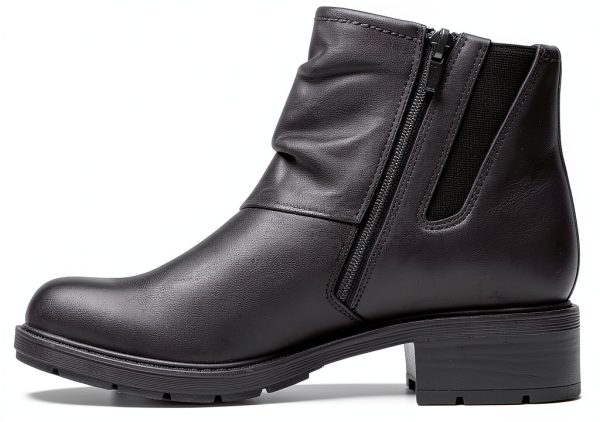 Clarks Womens Ankle Boots Black Leather Comfort Cushion-2