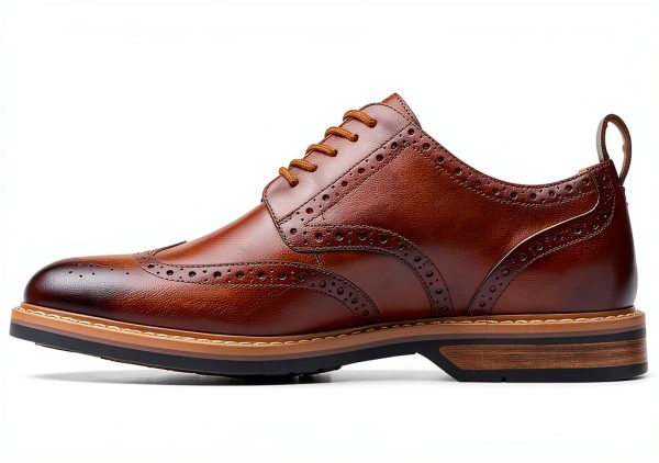 Clarks Mens Oxfords Mid Tan Leather Classic Dress Shoes-3