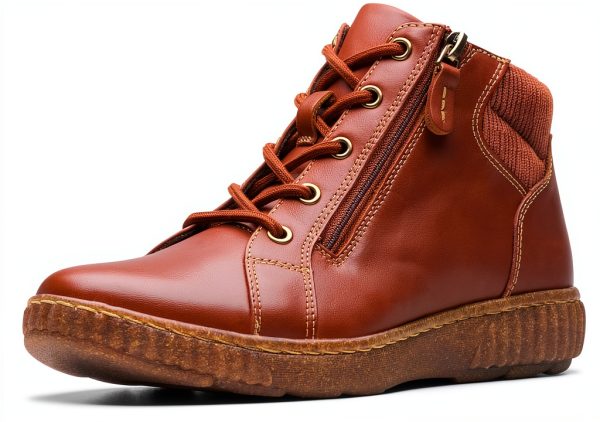 Clarks Womens Ankle Boots Lacing Zipper Comfort Footbed-0
