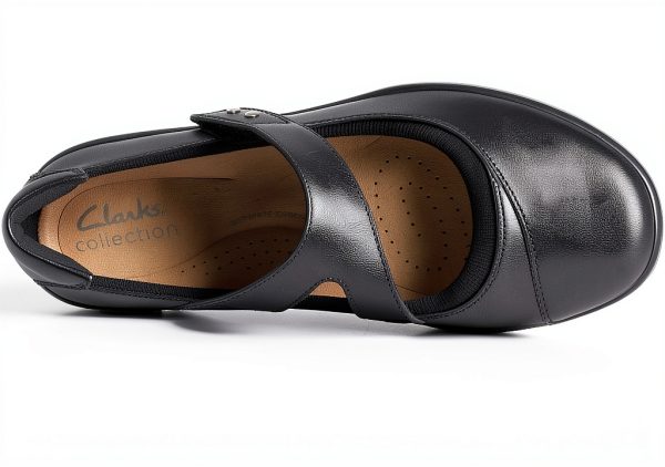 Clarks Kaetlyn Jane Womens Black Leather Flats Comfort-4