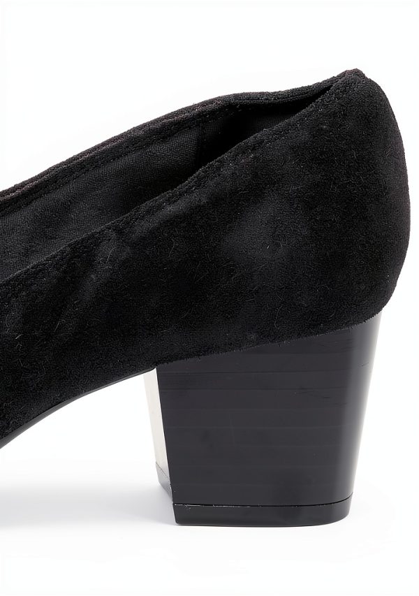 Clarks Womens Pumps Black Suede Comfortable Work Shoes-3