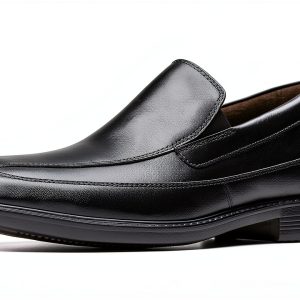 Clarks Mens Loafers Black Leather Slip On Shoes-0