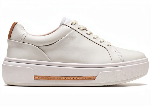 Clarks Womens Sneakers Off White Leather Fashion Comfort-2