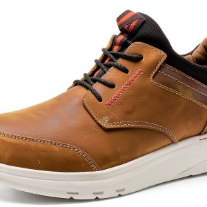Clarks Mens Leather Sneakers Dark Tan Comfort Walking Shoes-0
