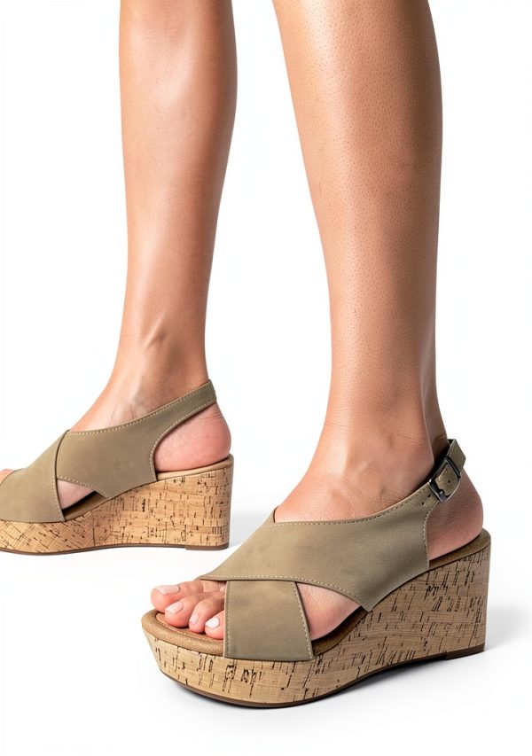 DREAM PAIRS Womens Wedge Sandals Criss Cross Platform Heels-5