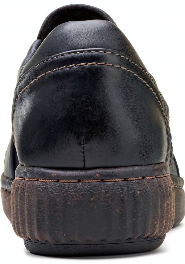 Clarks Womens Loafers Black Leather Comfort Slip On-2