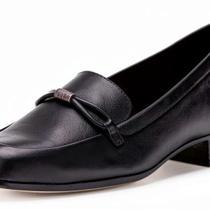 Clarks Womens Loafers Black Leather Slip On Comfort-0