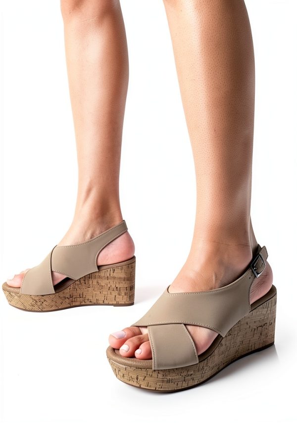 DREAM PAIRS Womens Wedge Sandals Criss Cross Platform Heels-6