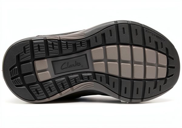 Clarks Mens Leather Sneakers Comfort Casual Shoes Black Grey-2