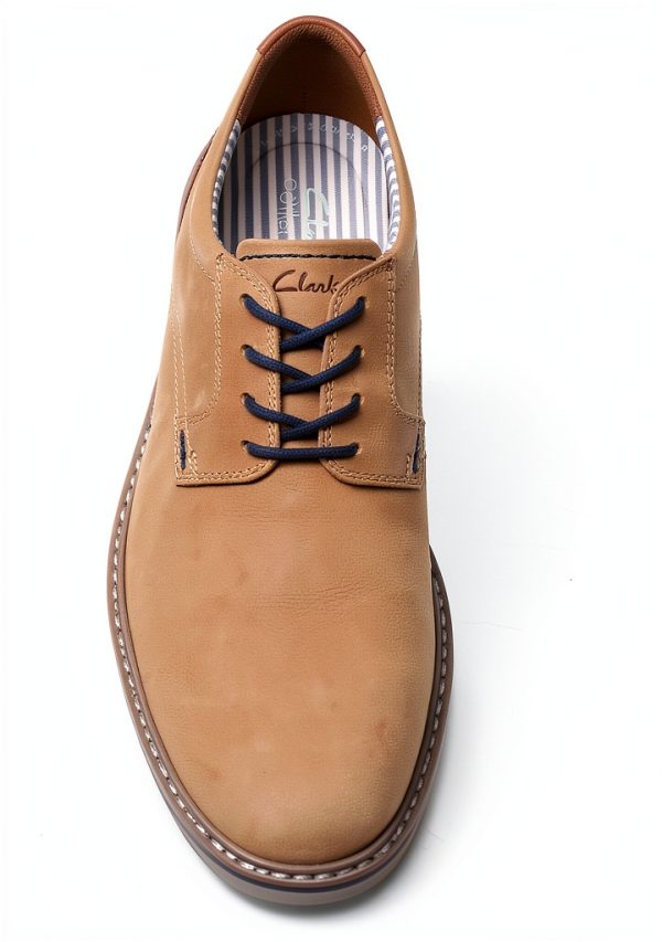 Clarks Radcliff Low Mens Oxfords Light Tan Nubuck Leather-6