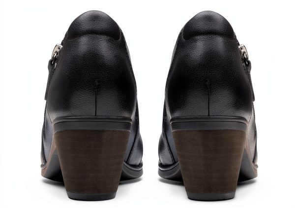 Clarks Womens Ankle Boots Side Zipper Dark Brown Leather-5