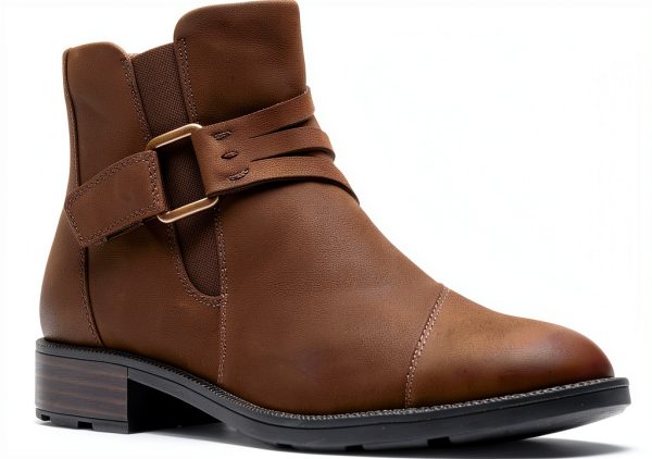 Clarks Womens Ankle Boots Nubuck Buckle Strap Comfort-0