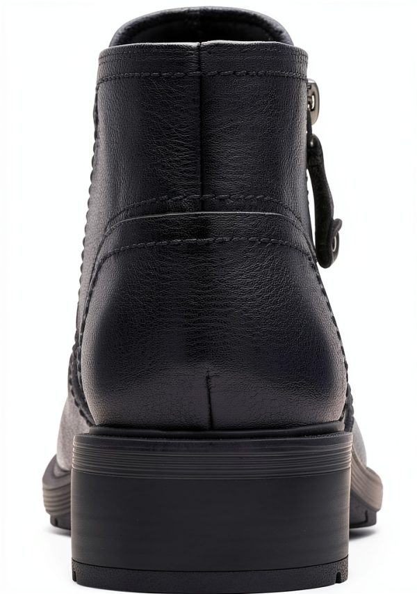 Clarks Womens Ankle Boots Tan Nubuck Black Leather Comfort-5