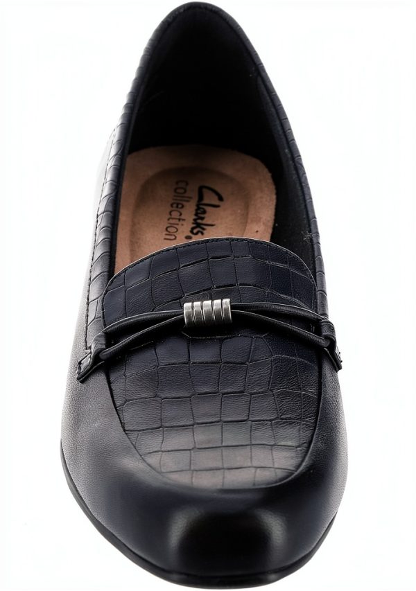 Clarks Womens Loafers Black Leather Slip On Comfort-1