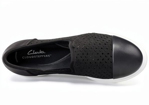 Clarks Womens Loafers Perforated Textile Slip On Comfort-5