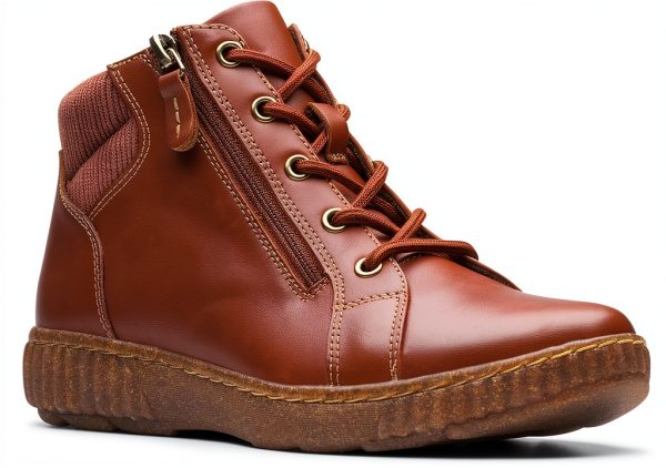 Clarks Womens Ankle Boots Lacing Zipper Comfort Footbed-7