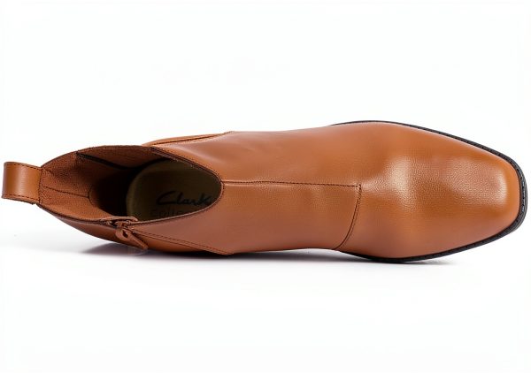 Clarks Danyelle Skip Womens Ankle Boots Tan Leather Comfort-1