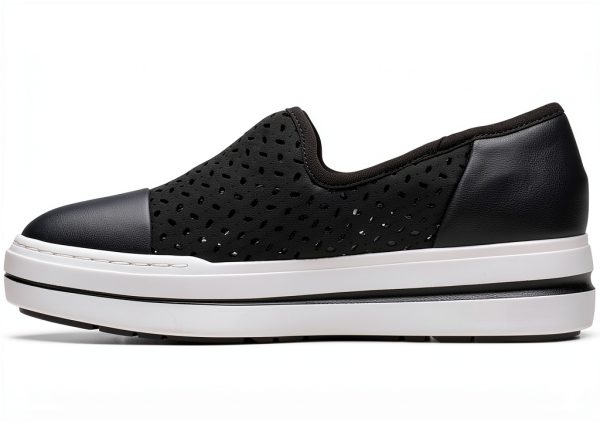 Clarks Womens Loafers Perforated Textile Slip On Comfort-3