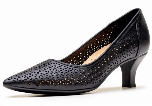 Clarks Womens Leather Pumps Slip On Comfort Footbed-0