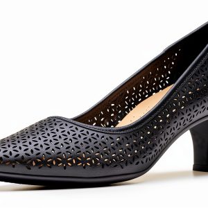 Clarks Womens Leather Pumps Slip On Comfort Footbed-0