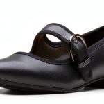 Clarks Womens Black Leather Flats Comfortable Wide Sizes-0