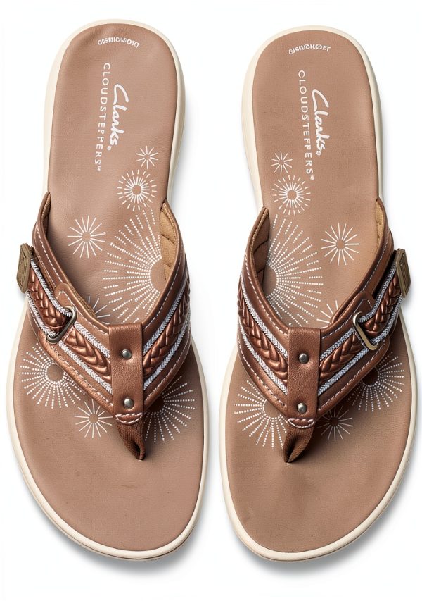 Clarks Cloudsteppers Breezey Sun Sandal Comfort Flat Womens-6