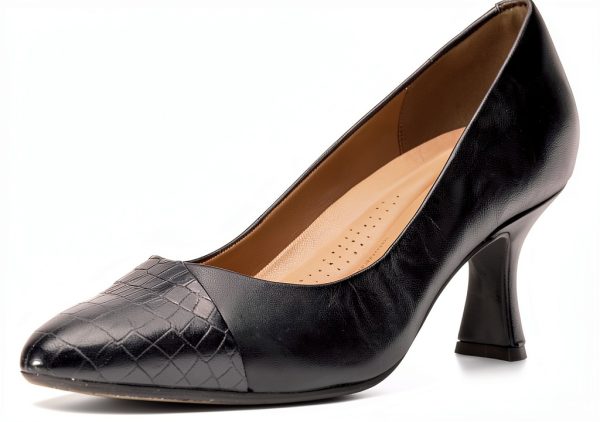 Clarks Kataleyna Rose Womens Pumps Black Croc Leather-0