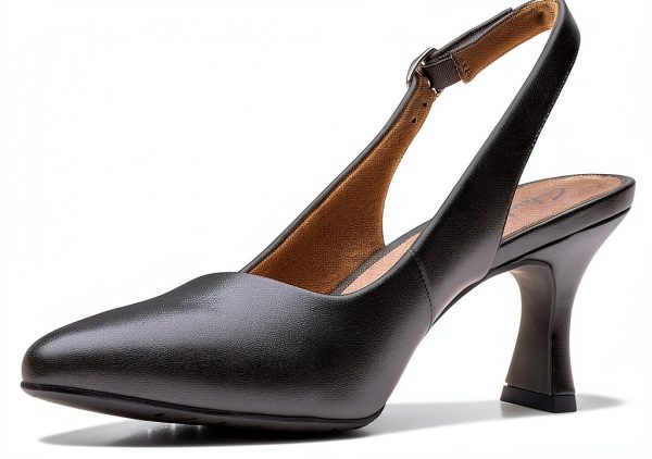 Clarks Womens Leather Pumps Slingback Design Comfort Footbed-5