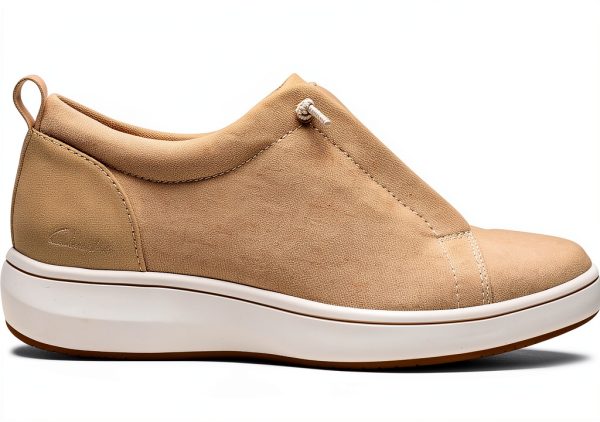 Clarks BreezeSky Lace Womens Sneakers Sand Textile Comfort-1