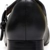 Clarks Womens Black Leather Flats Comfortable Wide Sizes-1