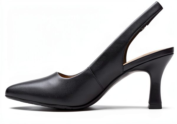 Clarks Womens Leather Pumps Slingback Design Comfort Footbed-6