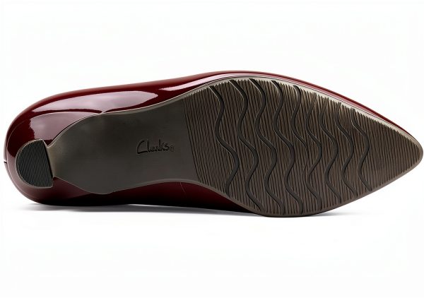 Clarks Womens Pumps Merlot Synthetic Comfort Heels-5