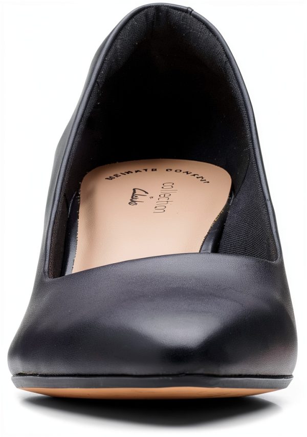 Clarks Womens Leather Pumps OrthoLite Footbed Pointed Toe-3