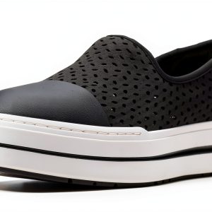 Clarks Womens Loafers Perforated Textile Slip On Comfort-0