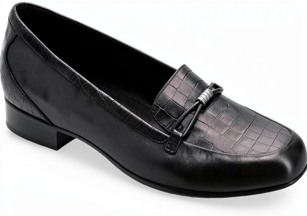 Clarks Womens Loafers Black Leather Slip On Comfort-2