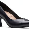 Clarks Kataleyna Rose Womens Pumps Black Croc Leather-1