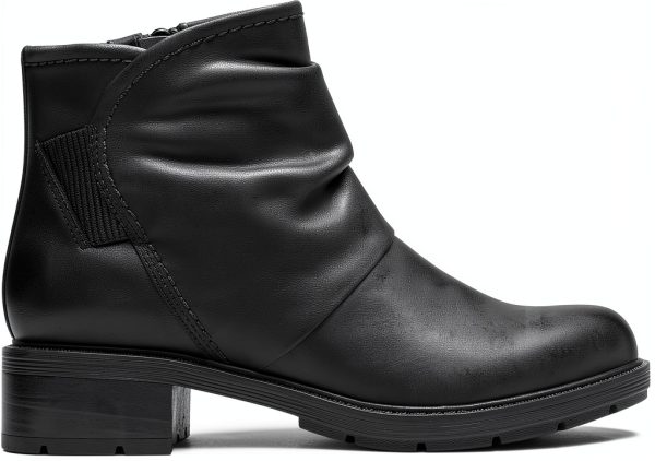 Clarks Womens Ankle Boots Black Leather Comfort Cushion-3