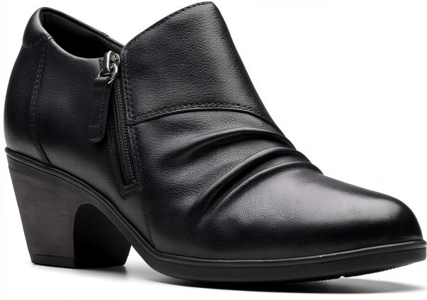 Clarks Womens Ankle Boots Side Zipper Dark Brown Leather-7