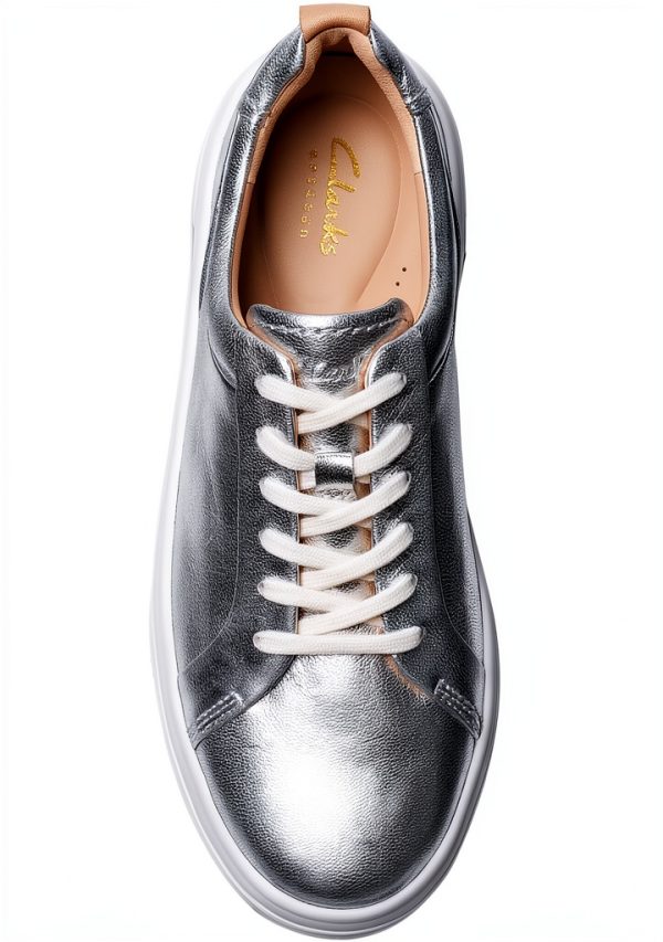 Clarks Womens Fashion Sneakers Leather Platform Comfort-4