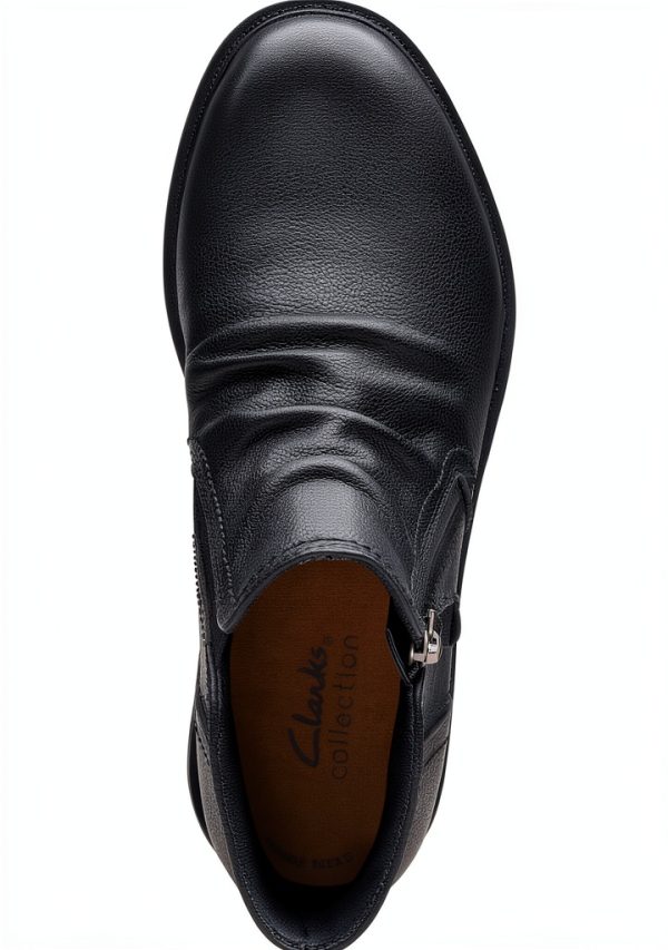 Clarks Womens Ankle Boots Tan Nubuck Black Leather Comfort-6