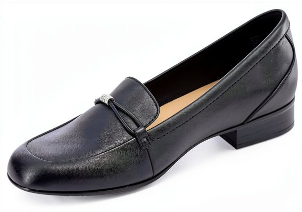 Clarks Womens Loafers Black Leather Slip On Comfort-5