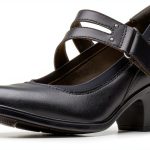 Clarks Womens Black Leather Pumps Comfort Heel Shoes-0