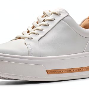 Clarks Womens Sneakers Off White Leather Fashion Comfort-0