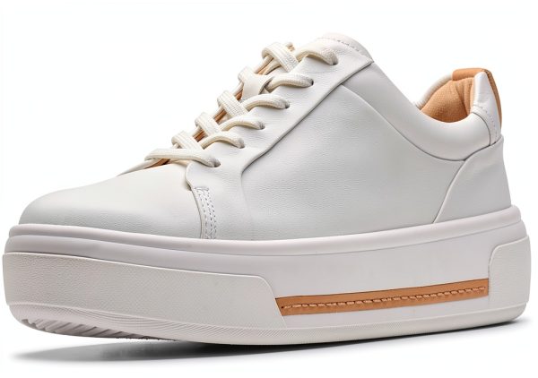 Clarks Womens Sneakers Off White Leather Fashion Comfort-0