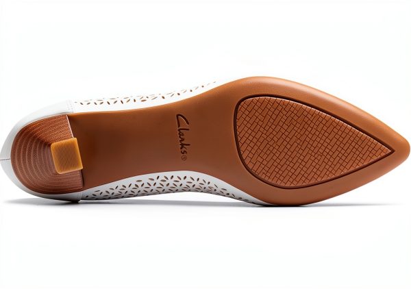 Clarks Womens Leather Pumps Slip On Comfort Footbed-6