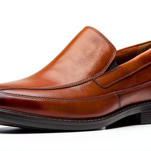 Clarks Leather Loafers Mens Slip On Shoes Dark Tan Black-0