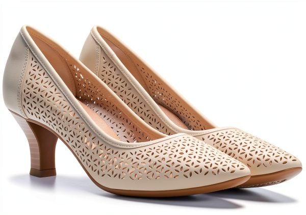 Clarks Womens Leather Pumps Slip On Comfort Footbed-1