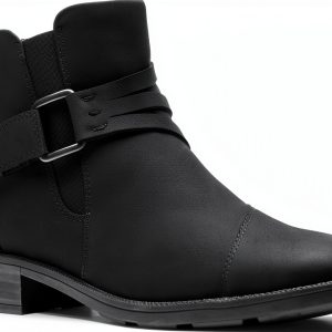 Clarks Womens Fashion Sneakers Nubuck Upper Buckle Strap-0