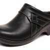 Clarks Angie Mist Clogs Black Leather Womens Slip On-0